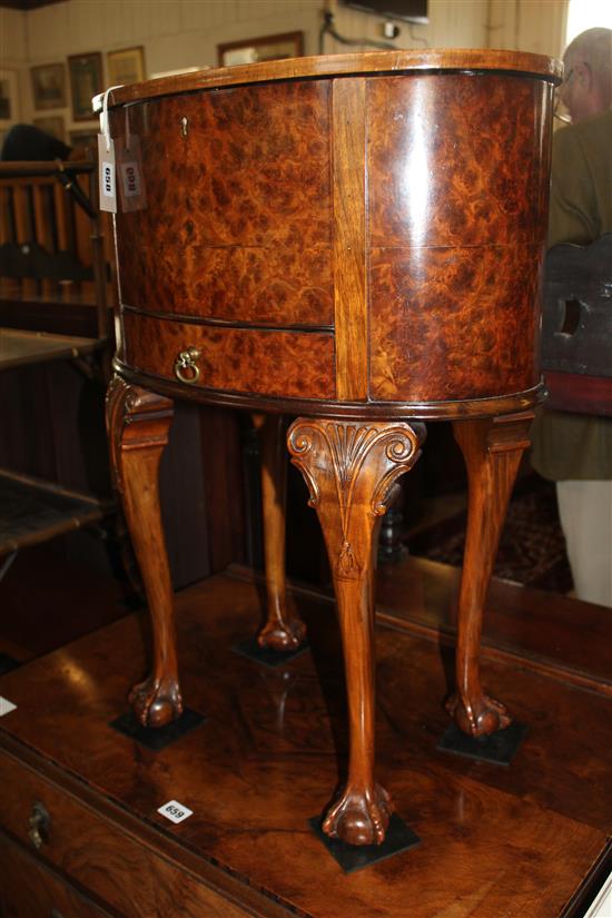Burr walnut work table